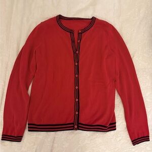 Red Button-Up Women's Sweater